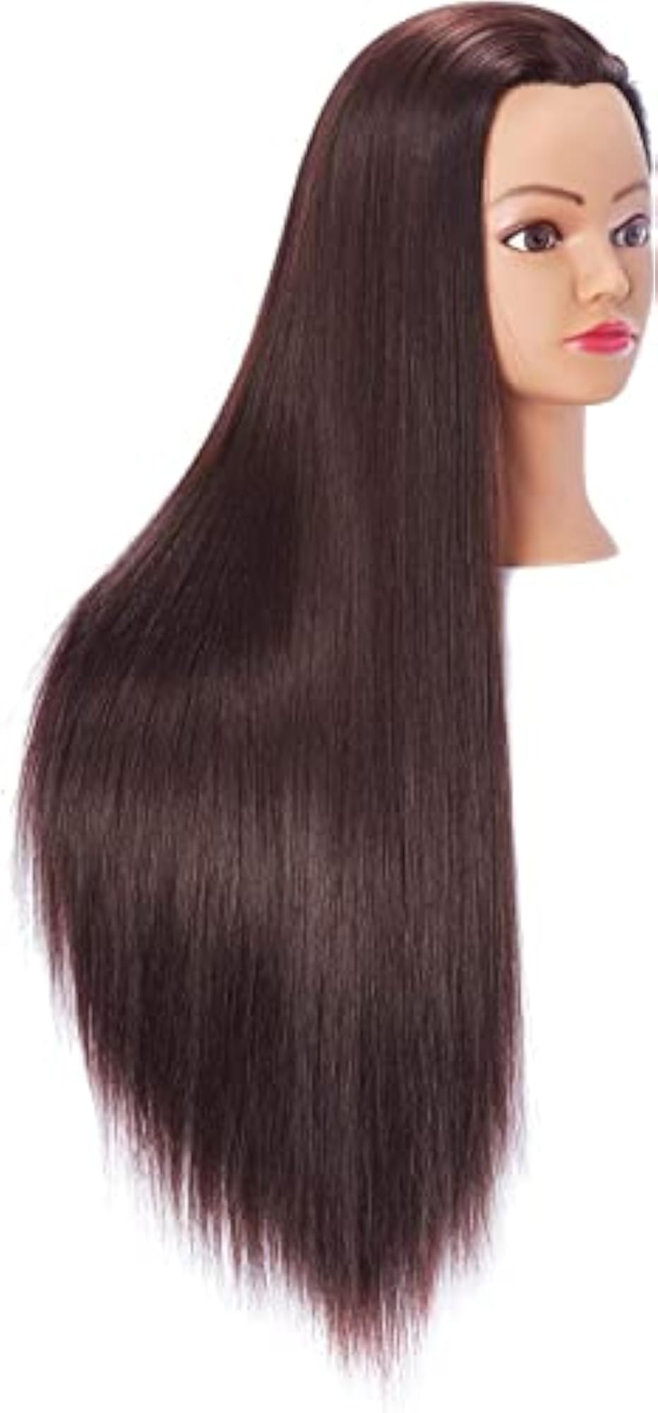 Brown Hair Styling Training Head, Synthetic Fiber Mannequin